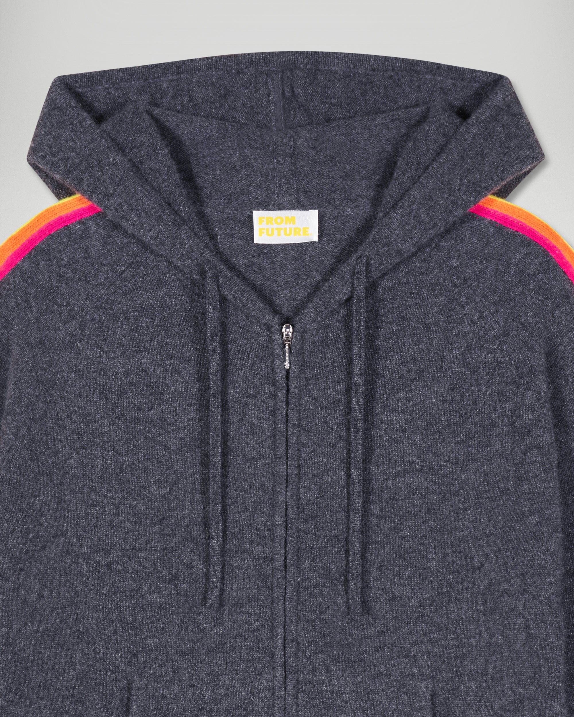 Multicolor Striped Hoodie (H25 / FEMME / Charcoal Gray)