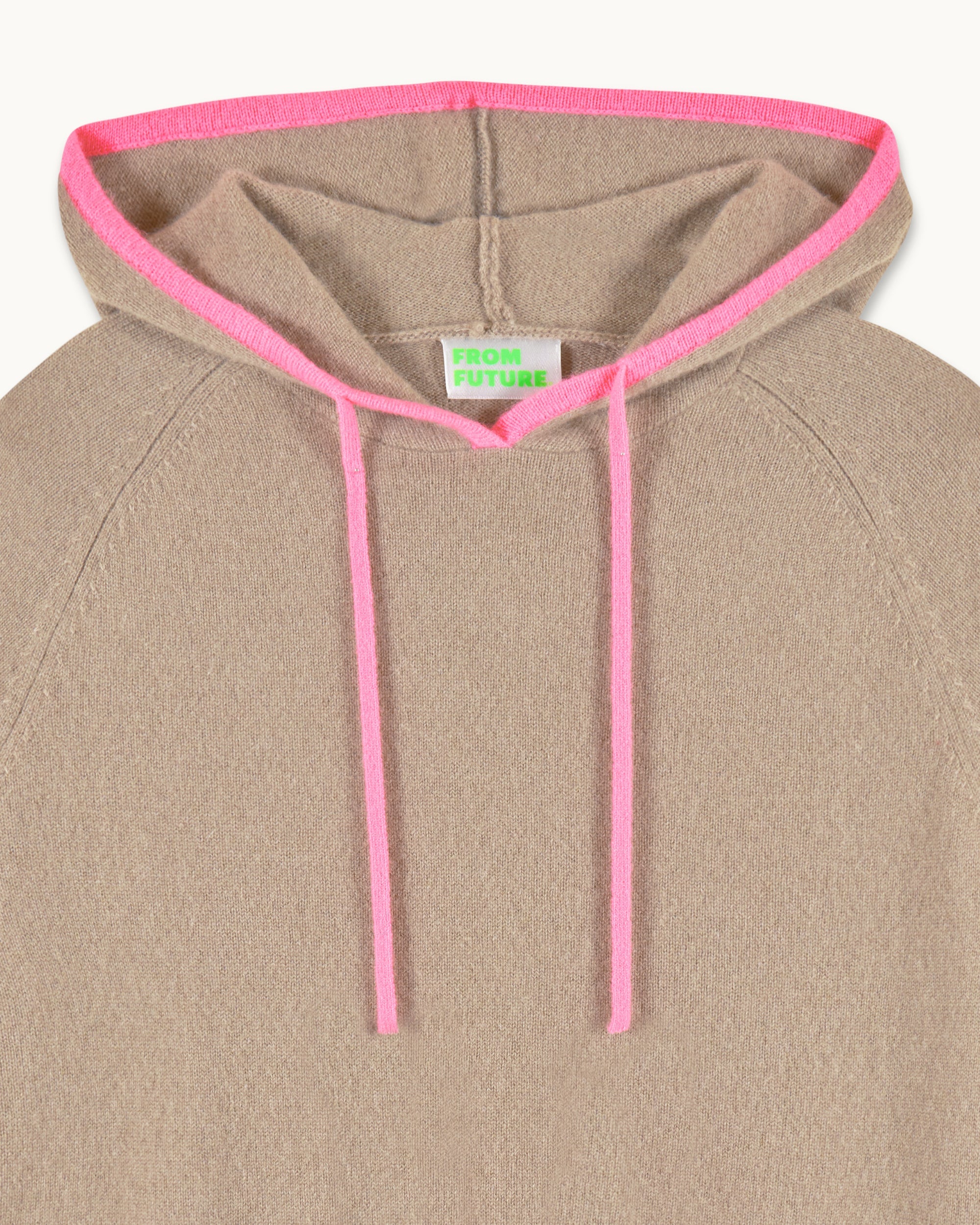 Oversized Hoodie Sweater with Contrast Trims (S25 / WOMEN / Tropical Taupe)