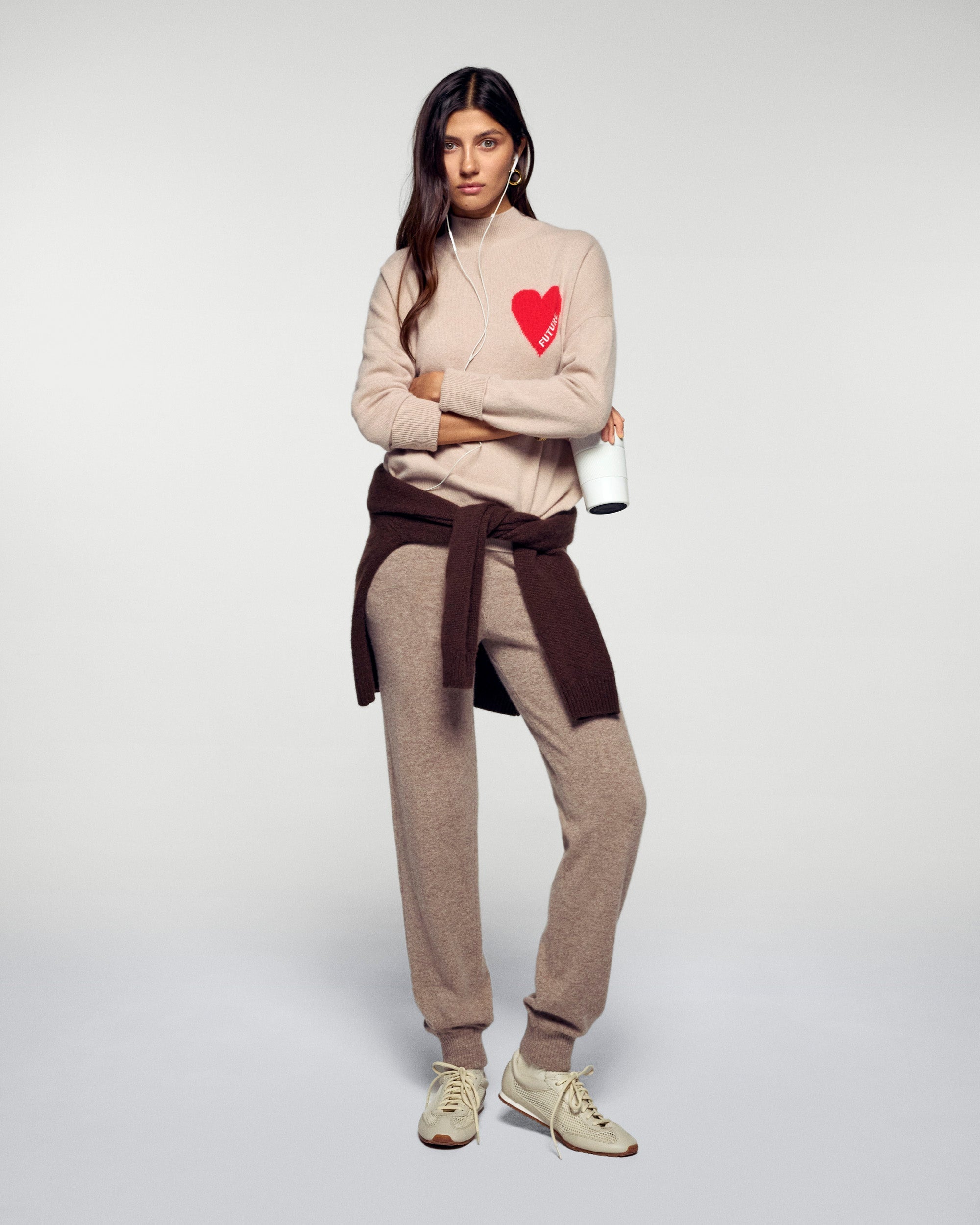 Heart Mock Neck Sweater (H25 / FEMME / Iced Sand)