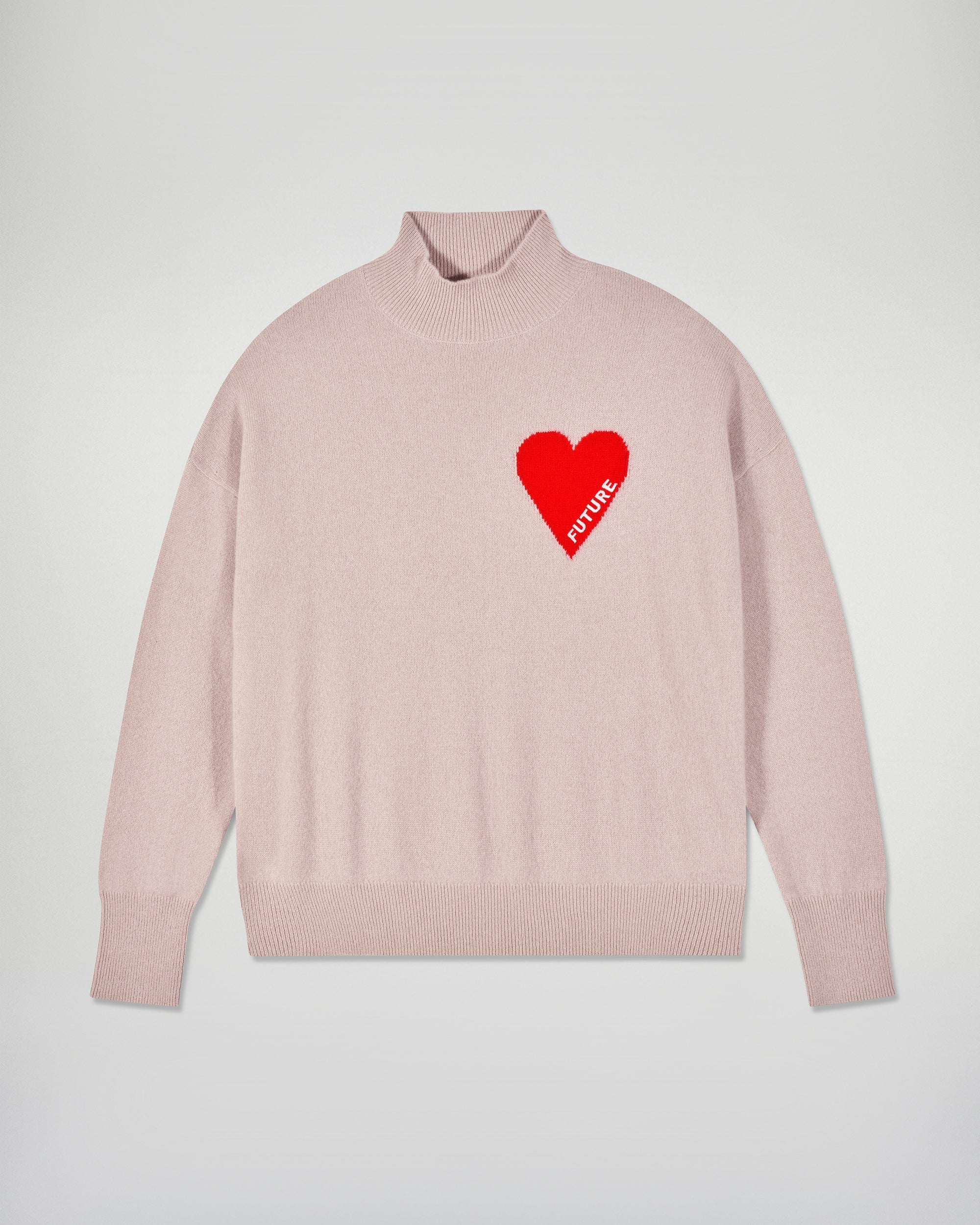 Heart Mock Neck Sweater (H25 / FEMME / Iced Sand)