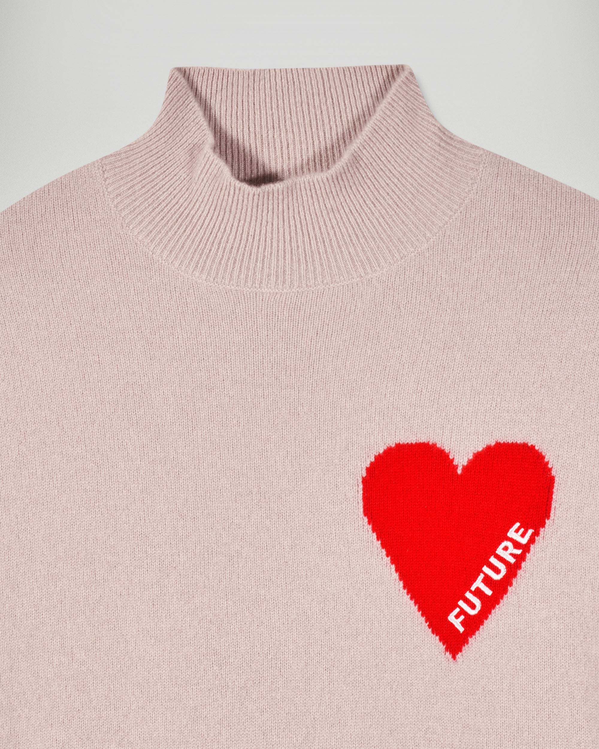 Heart Mock Neck Sweater (H25 / FEMME / Iced Sand)