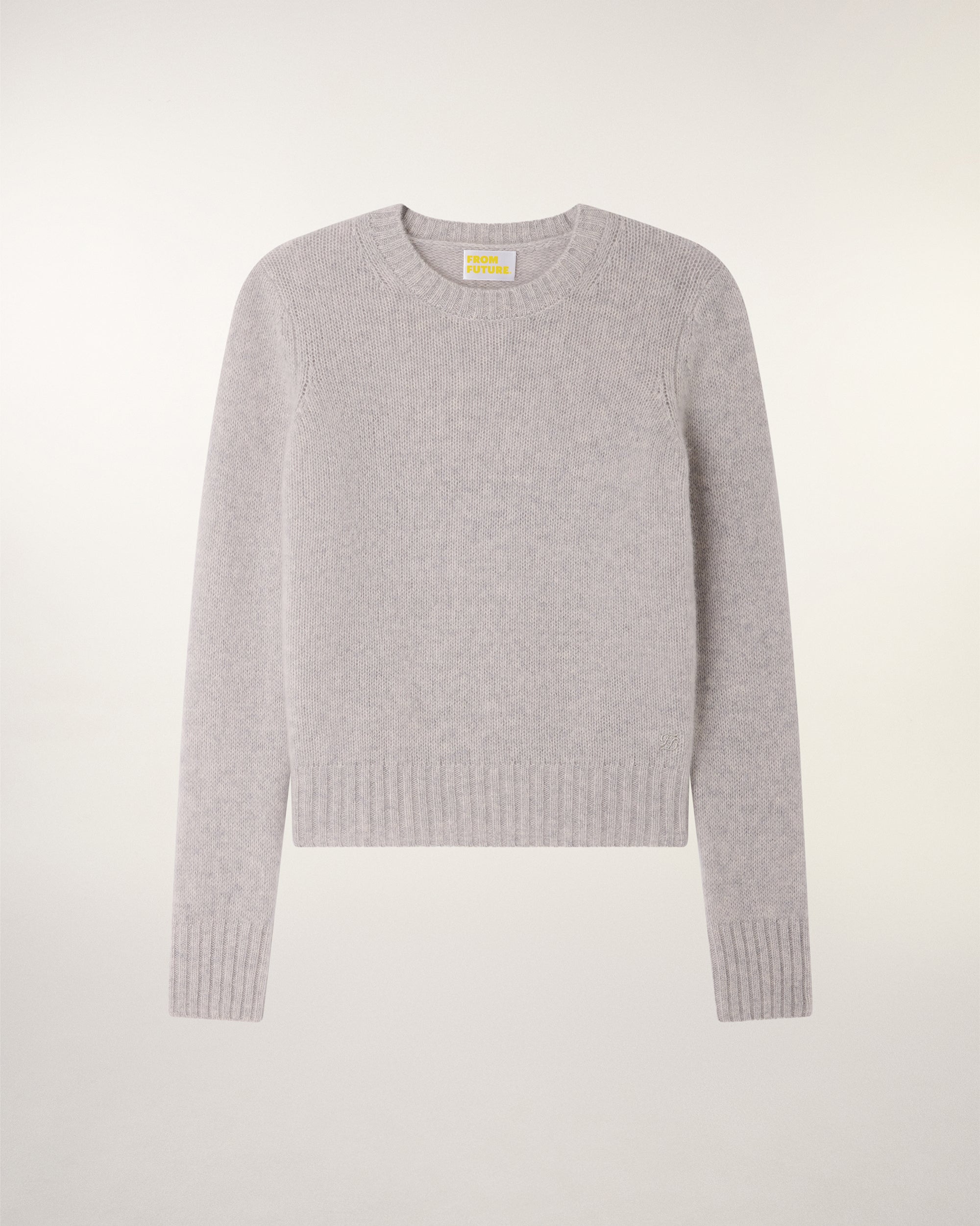Cropped Crewneck Sweater (S26 / FEMME / Gris Chiné Clair)