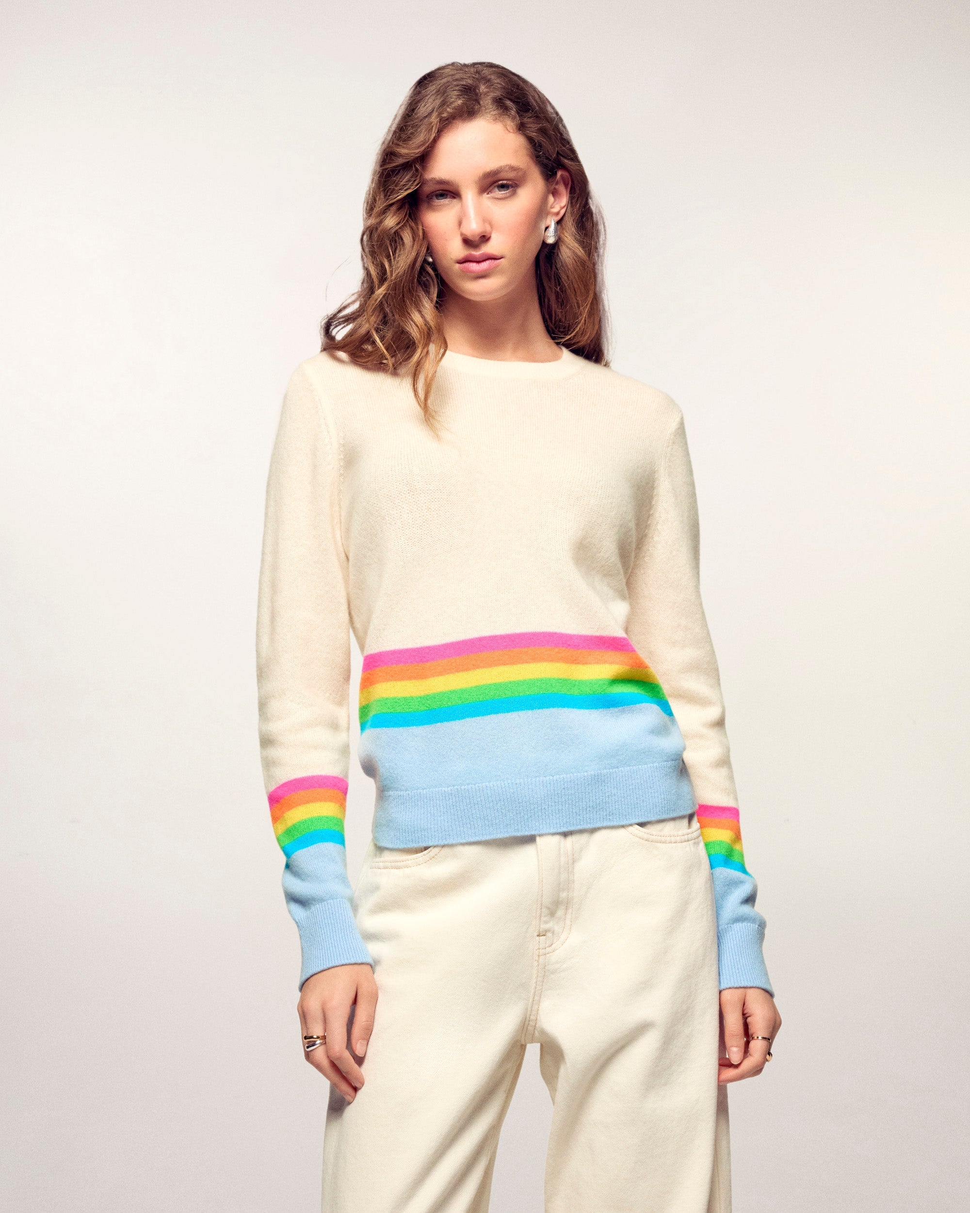 Crewneck Striped Sweater (S26/ FEMME / Baby Blue)
