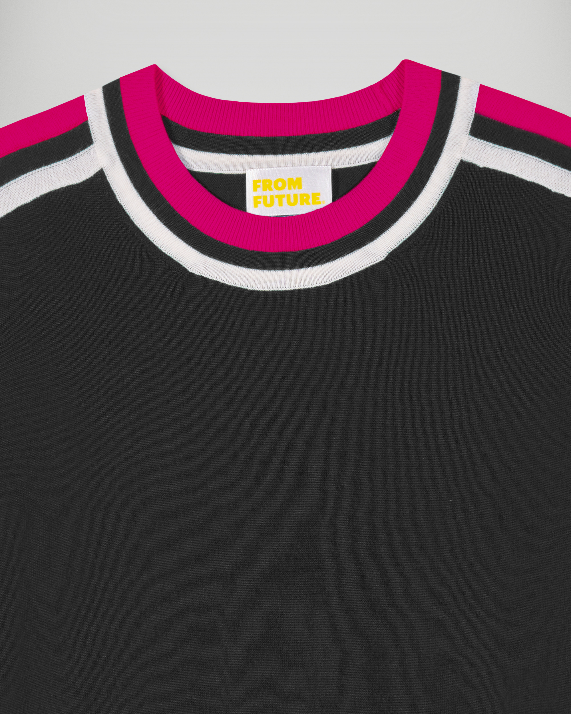 Crewneck Sweater Two-Tone Stripes (H25 / FEMME / Black / RWS)