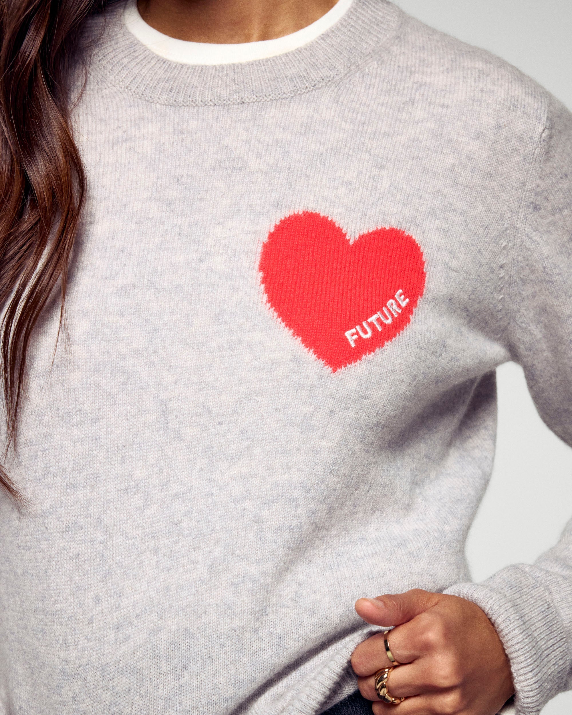 Crew Neck Sweater (H25 / FEMME / Light Heather Gray)