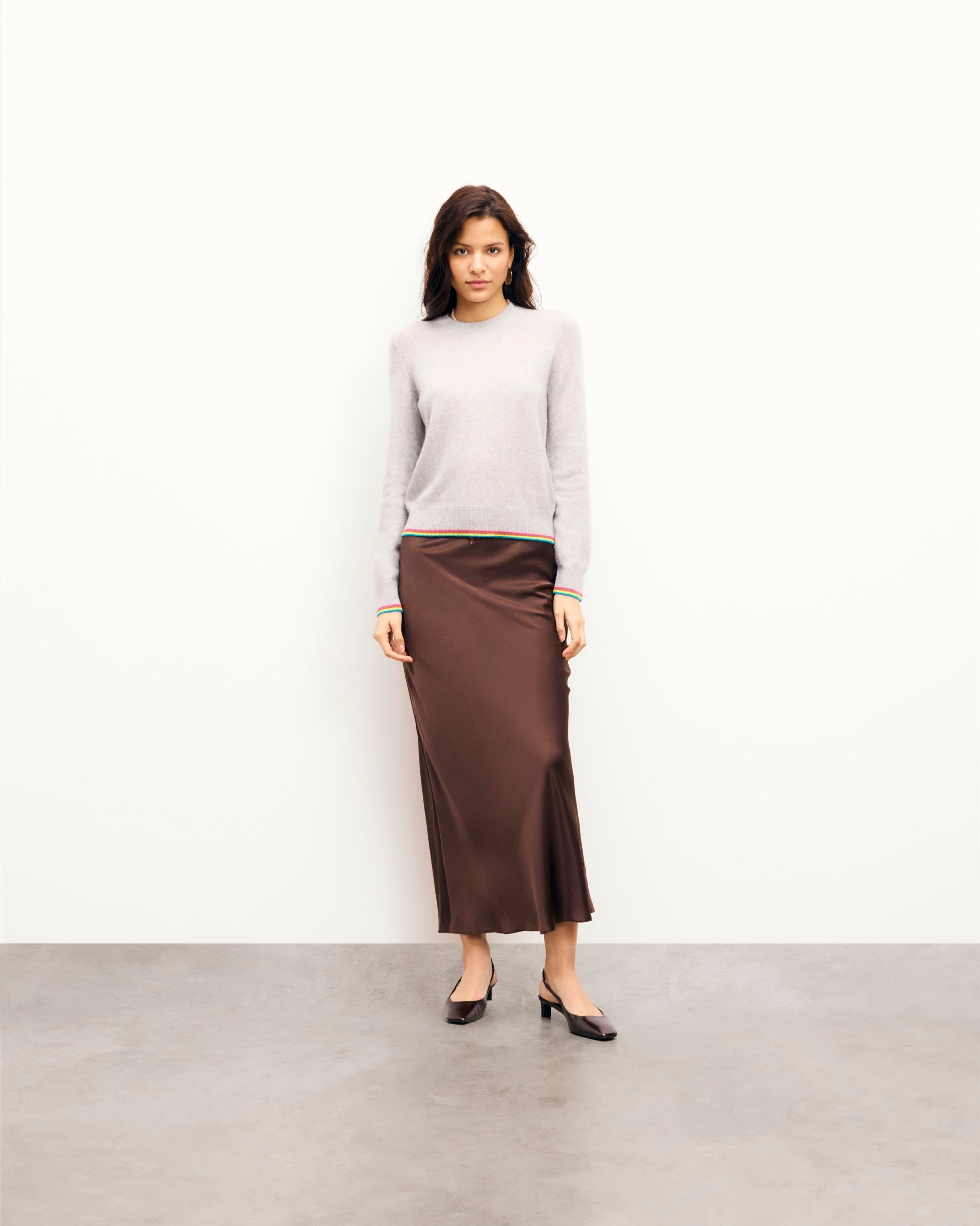 Multicolored Crewneck Sweater (S25 / WOMEN / Light Heather Gray)
