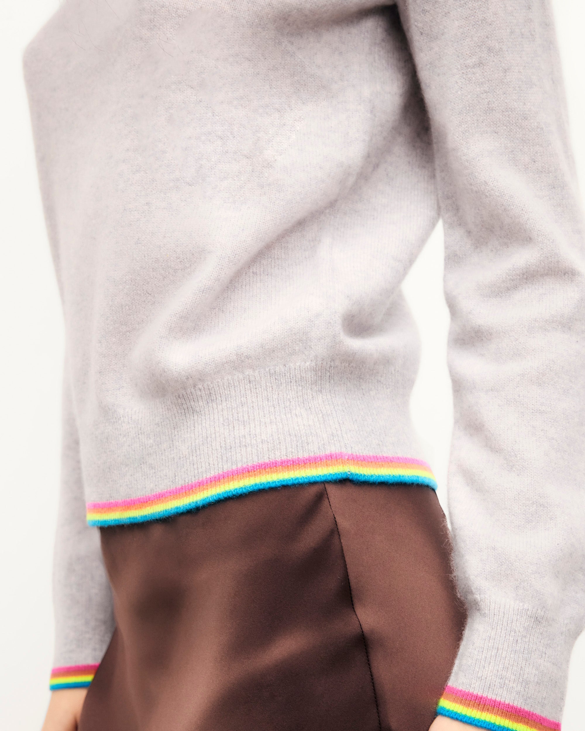 Multicolored Crewneck Sweater (S25 / WOMEN / Light Heather Gray)