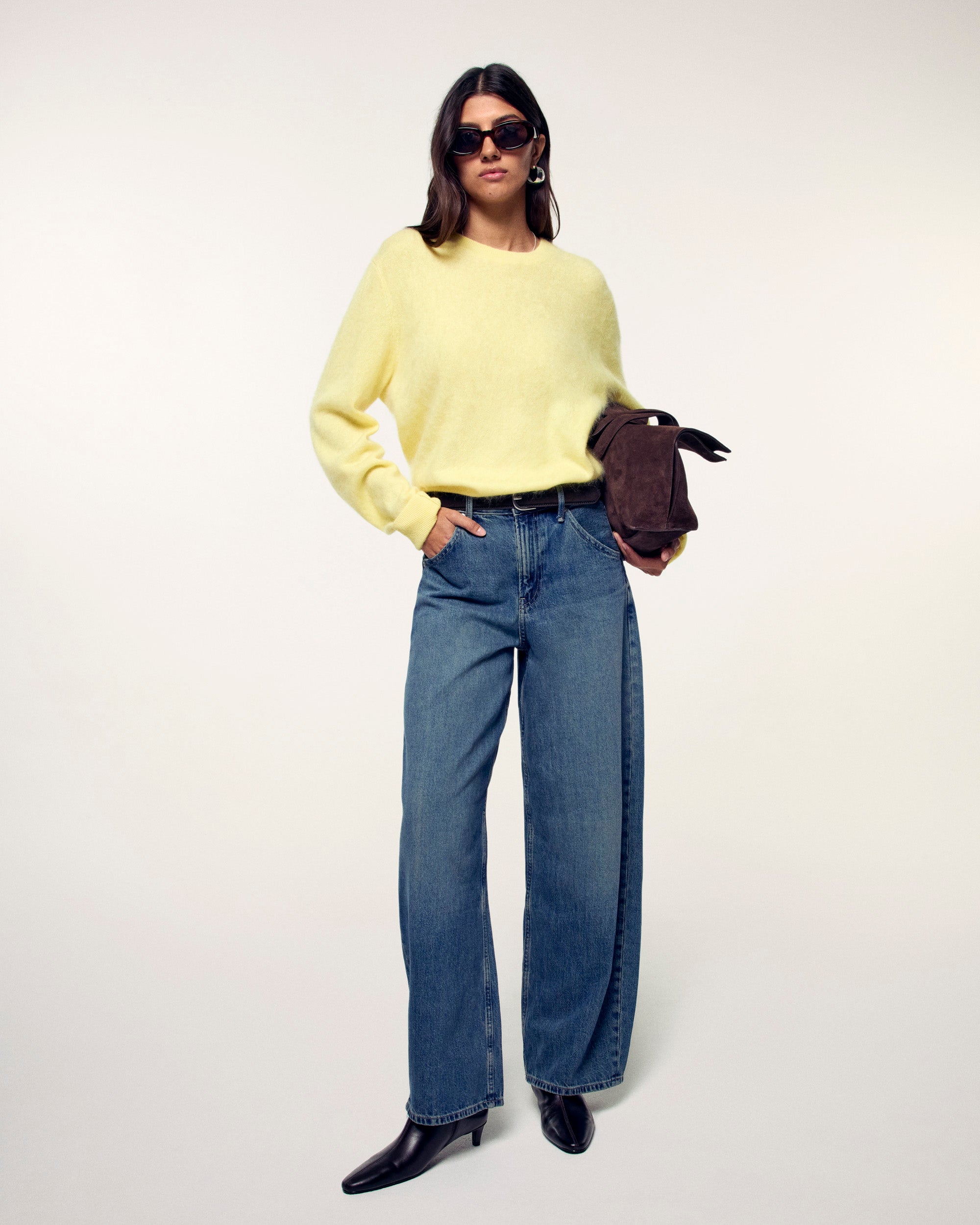 Brushed Cashmere Crewneck Sweater (S26 / FEMME / Star Yellow)