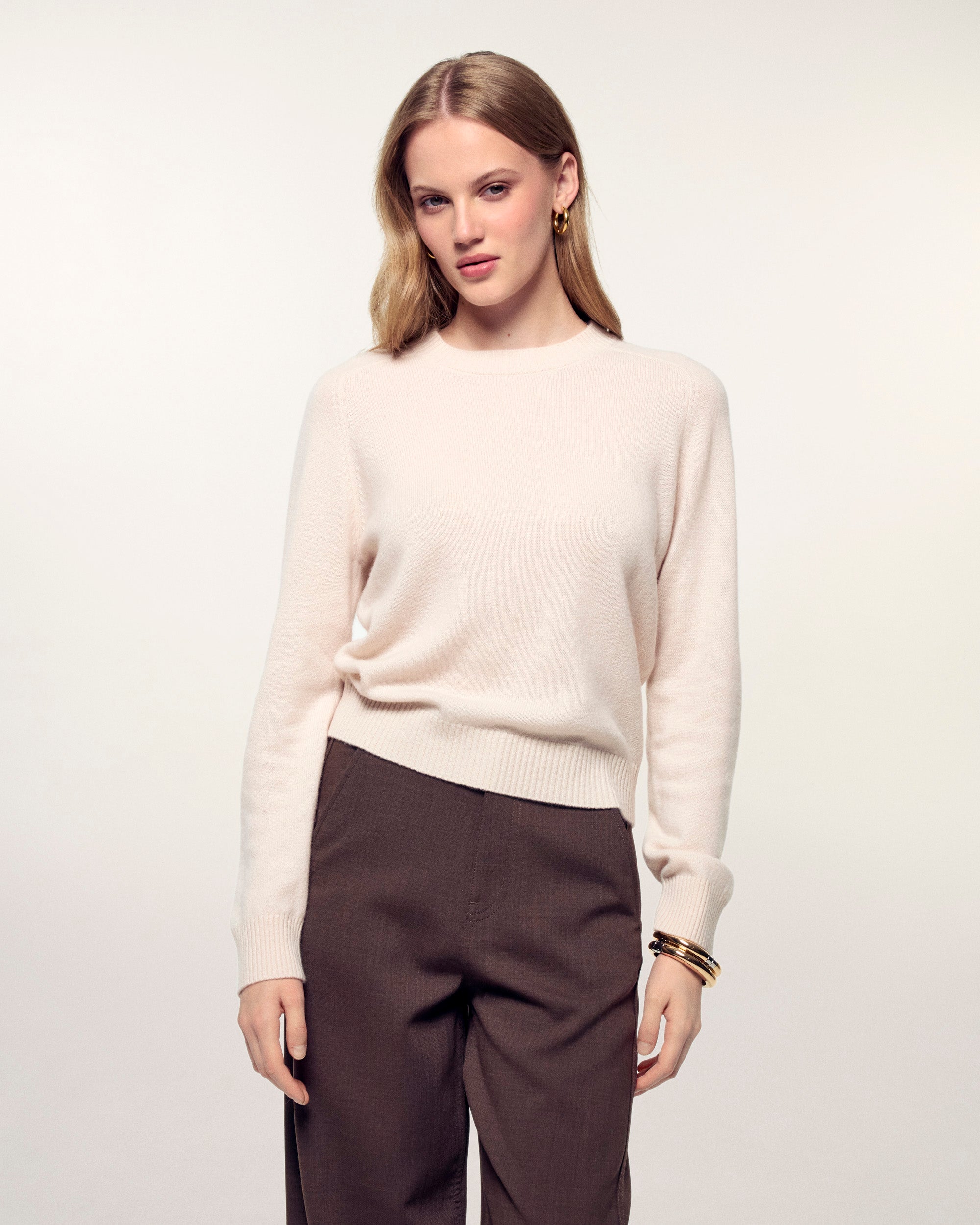 Heart Jacquard Crewneck Sweater (S26/ FEMME/ Sable)