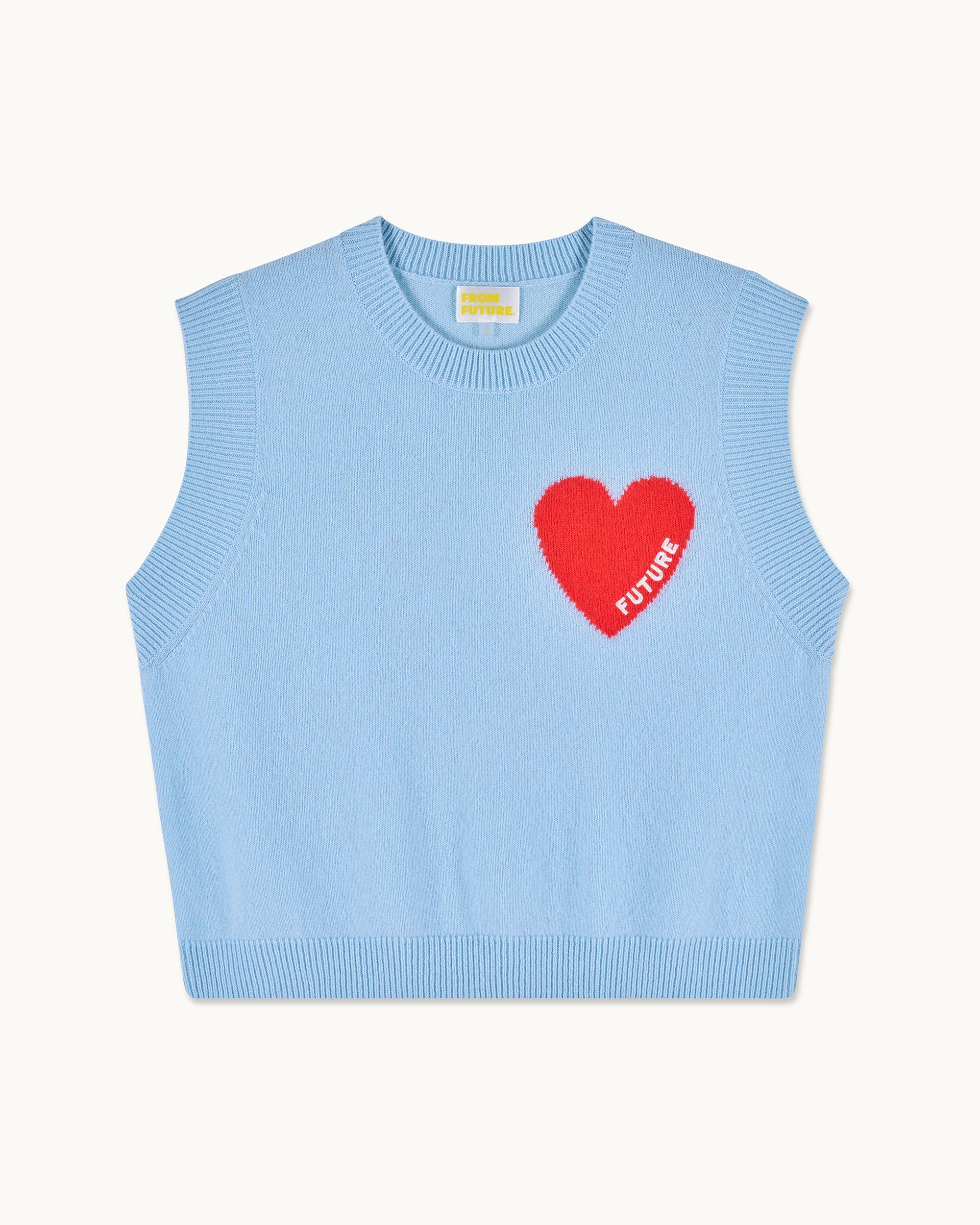 Heart Sleeveless Sweater (S25 / WOMEN / Baby Blue)