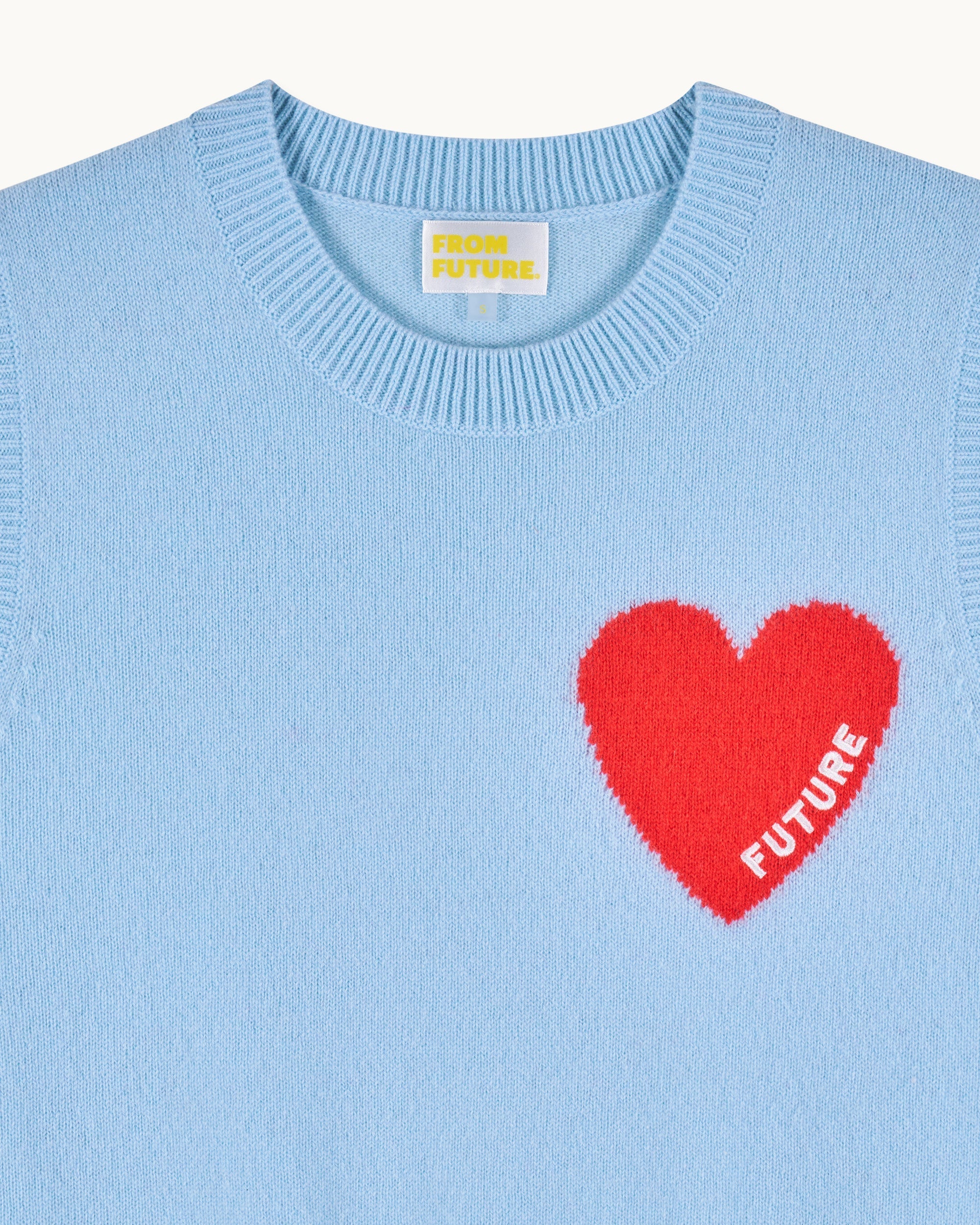 Heart Sleeveless Sweater (S25 / WOMEN / Baby Blue)