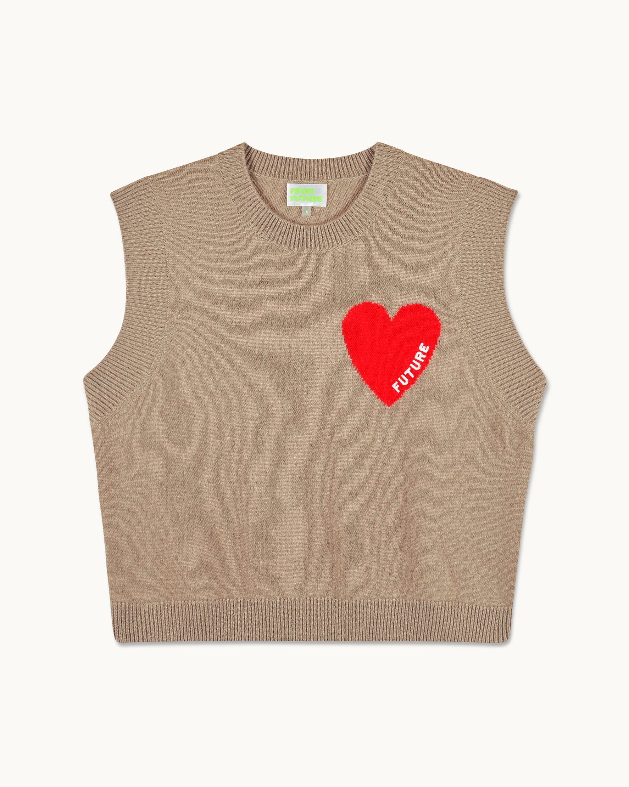 Heart Sleeveless Sweater (S25 / WOMEN / Tropical Taupe)