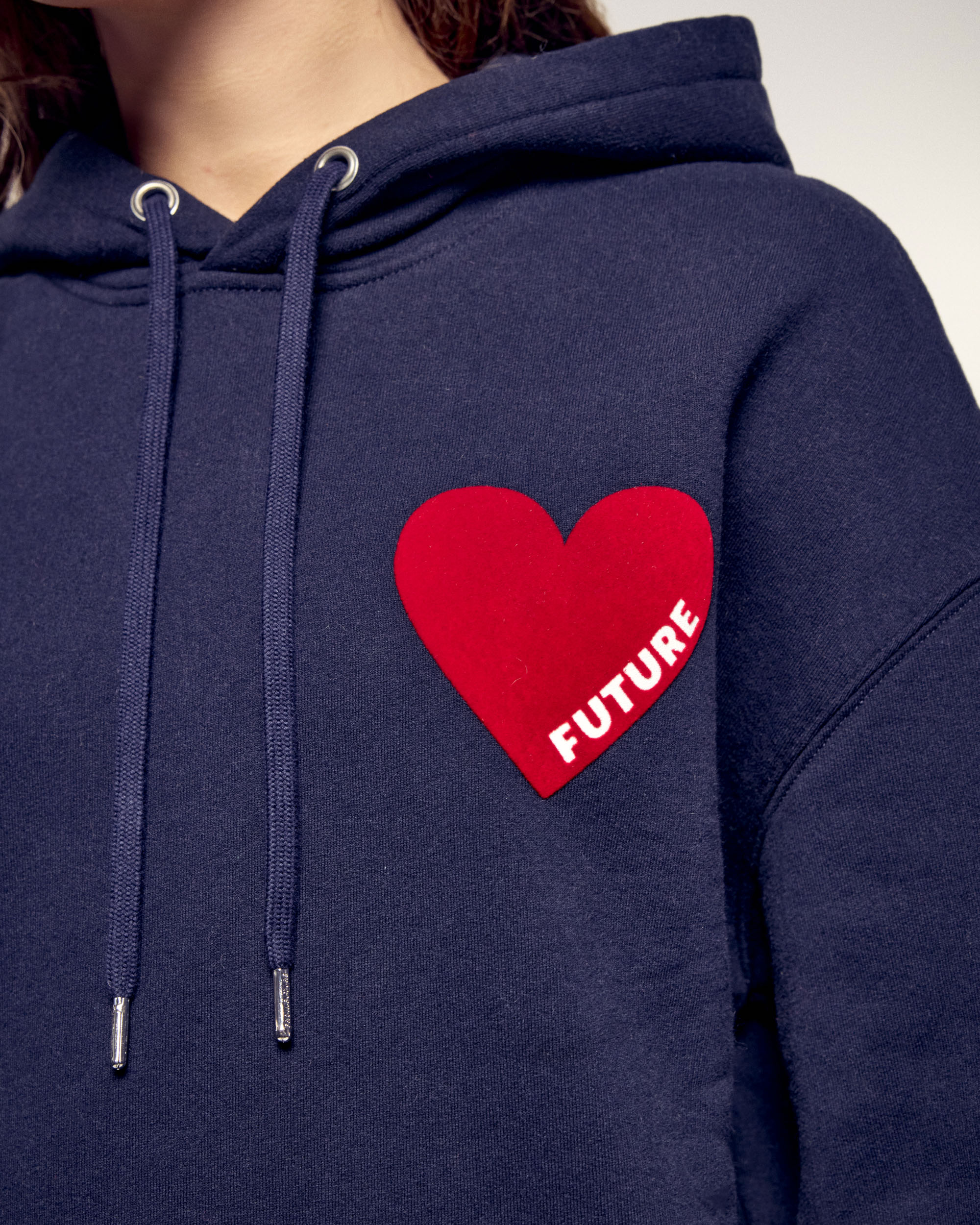 Heart Hoodie Sweatshirt (S25 / WOMEN / Navy)