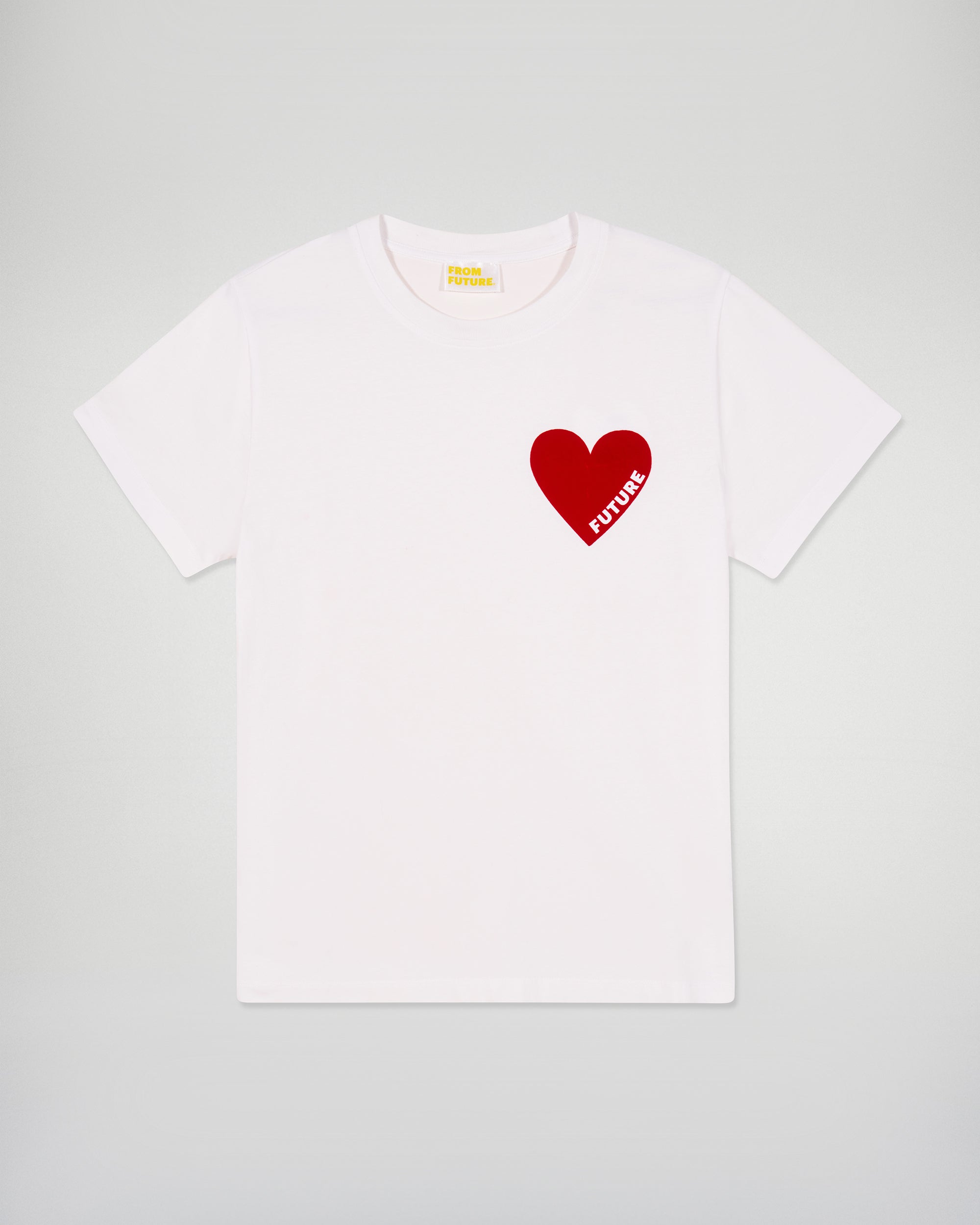 Crewneck Short Sleeve Heart T-shirt (S25 / WOMEN / White)